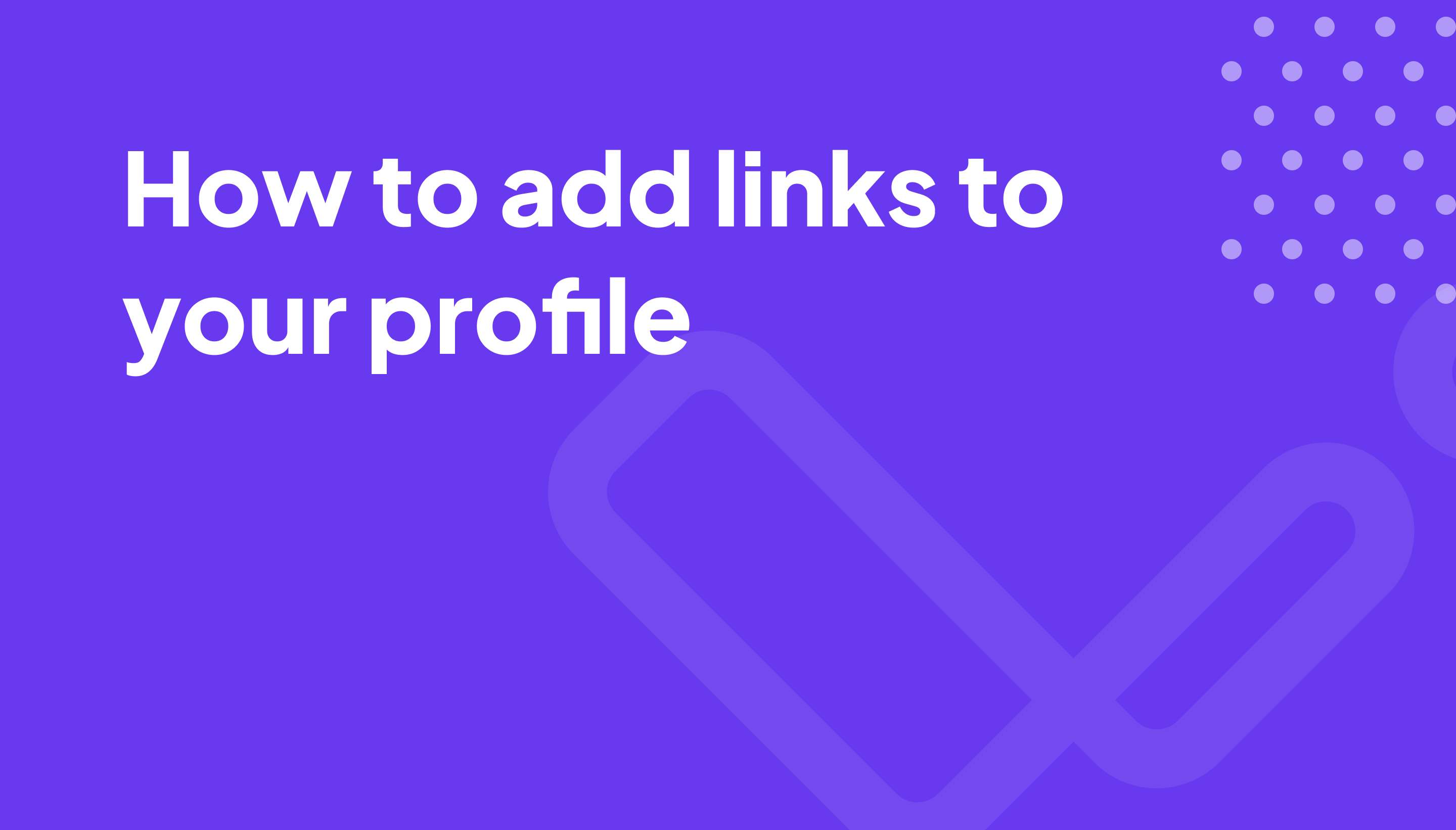 How to add links to your profile