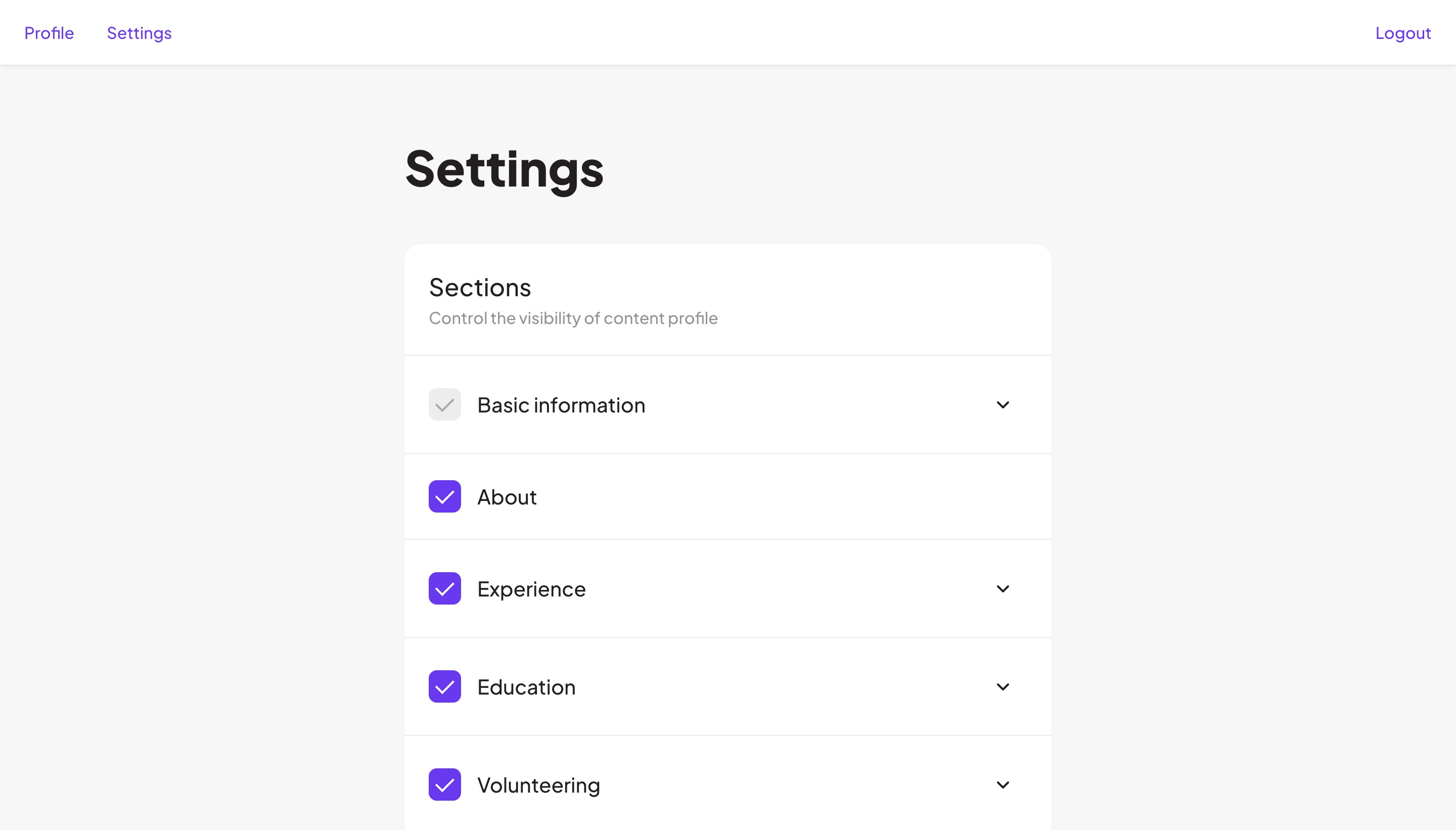 Access the settings page of your profile