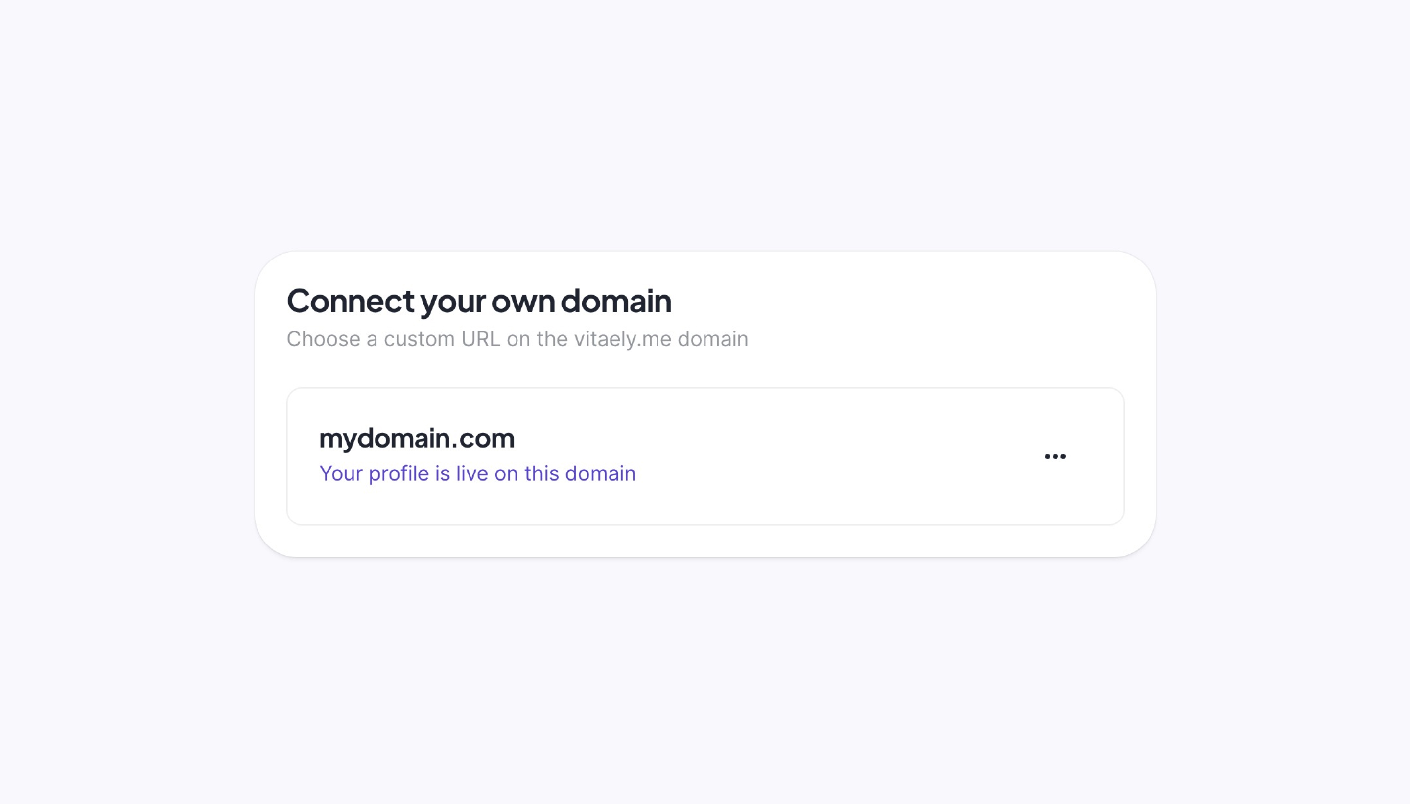 How to show your Vitaely website on your own custom domain